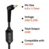 45Watt Laptop Charger/Adapter Without Power Cord Compatible with Lenovo Laptops (20V/2.25A, 45Watt) (Pin Size: 4.0 x 1.7mm) (BIS Certified) - Image 2