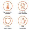 45W USB Type C Compatible Laptop Adapter with Power Cable - Image 6