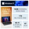ZEBRONICS PRO Series Z NBC 5S, Intel Core 12th Gen i7 Processor 16GB RAM & 1TB SSD Laptop, 15.6 Inch (39.6CM), IPS 180° Display, Dolby Atmos, 38.5Wh Large Battery, Windows 11, Midnight Blue, 1.76 Kg - Image 6