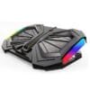 Dyazo Gaming Laptop Cooler| Laptop Cooling pad with Dual USB Powered Fan Compatible with All Notebooks 11.6, 13.3, 15.6, 17 inch with Real RGB Rim Lights (Black)