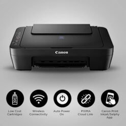 Alternative view of Canon PIXMA E470 All in One (Print, Scan, Copy) WiFi Ink Efficient Colour Printer for Home Visit the Canon Store