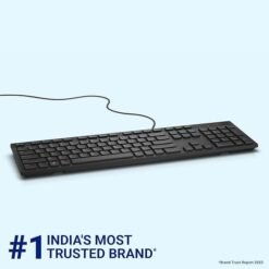 Alternative view of Dell KB216 Wired Multimedia Keyboard - Full-Size Layout with USB Interface, Chiclet Keys, Spill Resistance with 3 Indicator Lights| Plug and Play| Hot Keys: Volume, Mute, Play/Pause, Backward, Forward