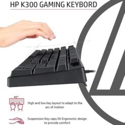 Alternative view of HP K300 Backlit Membrane Wired Gaming Keyboard with Mixed Color Lighting, 4 LED Indicators, Matte Finish Double Injection Key Caps and Windows Lock Key / 3 Years Warranty(4QM95AA)