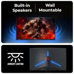 Alternative view of ZEBRONICS N32A 32"(80 cm) 1500R Curved Gaming Monitor, QHD 2560x1440, Antiglare, 300Nits, 180Hz, 1ms MPRT, HDR10, 99% sRGB | 92% DCI-P3, Adaptive Sync, 2 x DP | 2 x HDMI | 1 x 3.5mm