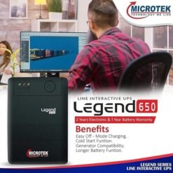 Alternative view of Microtek Legend 650 Line Interactive UPS 650VA/360W, Micro Processor Based UPS System, an Ideal Power Backup & Protection for Desktop PC & Home Office with 2 Years on Electronics and 1 year on Battery
