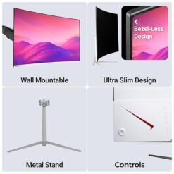 Alternative view of ZEBRONICS AC32FHD LED Curved 75Hz 80Cm (32") (81.28 Cm) 1920x1080 Pixels FHD Resolution Monitor with HDMI + VGA Dual Input, Built-in Speaker, Max 250 Nits Brightness, Black
