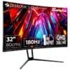 ZEBRONICS N32A 32"(80 cm) 1500R Curved Gaming Monitor, QHD 2560x1440, Antiglare, 300Nits, 180Hz, 1ms MPRT, HDR10, 99% sRGB | 92% DCI-P3, Adaptive Sync, 2 x DP | 2 x HDMI | 1 x 3.5mm