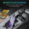 Portronics Car Power 80 - 80W Dual Port Fast Car Charger (Type-C PD 45W + USB 35W) - Image 2