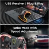 Zebronics ZEB-Max Link Wireless Gamepad with Transparent Body, RGB LED, 2.4GHz USB Receiver, Dual Vibration & Turbo Mode (Black) - Image 4