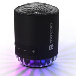 Portronics Soundpot Pro 20W Portable Bluetooth Speaker with in Built Mic, Immersive Sound, Upto 5 Hours Playtime, Ambient LED Light, TWS Mode, Bluetooth V5.3, USB Port, Type C Fast Charging(Black)