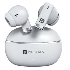 Portronics Twins one in Ear Earbuds with Deep Bass, Upto 30 Hours Playtime,13mm Dynamic Driver, Game/Music Mode, Bluetooth V6.0, Voice Assistant, Type C Fast Charging Buds, Lightweight Design(Black)