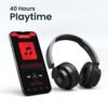 Portronics Muffs M2 Bluetooth Headphones On Ear with Upto 40 Hrs Playtime, 40mm Dynamic Drivers, AUX 3.5mm, Powerful Bass, Laptop & PC Support, Type C Charging Port, Foldable Design(Black) - Image 4