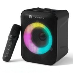 Portronics Apollo One 20W Bluetooth Portable Speaker With Wireless Karaoke Mic 20 W Bluetooth Speaker (Black, Stereo Channel)