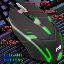 Alternative view of Ant GM 46 Wired Right Handed Optical  Gaming Mouse (USB 2.0, Black)