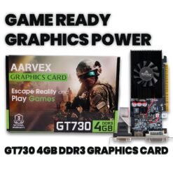 Alternative view of GT730 4GB DDR3 128-Bit Graphics Card | PCIe 2.0 x8 GPU | HDMI, DVI & VGA | DirectX 12 | 4K Display Support | Desktop Graphics Card for Gaming, Video Editing & Multimedia