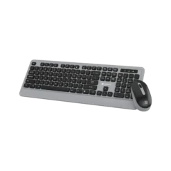 Portronics POR-1569 Wireless, Bluetooth Standard Laptop Keyboard Compatible with Desktop, iPad, Laptop, Mac, Tablet with Multi-Device Bluetooth, 2.4GHz Wireless, Compact Tenkeyless Layout, Noiseless Keys, Auto-Sleep Mode (Grey)