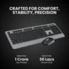 Portronics POR-1569 Wireless, Bluetooth Standard Laptop Keyboard Compatible with Desktop, iPad, Laptop, Mac, Tablet with Multi-Device Bluetooth, 2.4GHz Wireless, Compact Tenkeyless Layout, Noiseless Keys, Auto-Sleep Mode (Grey) - Image 2