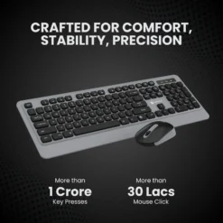 Alternative view of Portronics POR-1569 Wireless, Bluetooth Standard Laptop Keyboard Compatible with Desktop, iPad, Laptop, Mac, Tablet with Multi-Device Bluetooth, 2.4GHz Wireless, Compact Tenkeyless Layout, Noiseless Keys, Auto-Sleep Mode (Grey)