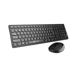 Portronics Key7 Combo Keyboard Mouse Combo Set with 2.4Ghz, 1200 DPI Wireless Standard Laptop Keyboard Compatible with Desktop, Laptop, Mac with Upto 1600 Adjustable DPI Optical Mouse, 2.4GHz Lag-Free Wireless, 104 Soft Keys Layout, 12 Dedicated Shortcut Keys, Copilot AI-Enabled Functionality, Silent Key Design (Black)