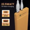 Portronics 10000 mAh 22.5 W Ultra Slim Pocket Size Power Bank (Yellow, Lithium Polymer, Fast Charging for Mobile, Tablet, Earbuds, Smartwatch)