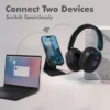 Portronics Muffs M6 Over Ear Wireless Bluetooth Headphone with Upto 40 Hours Playtime, Dual Pairing, 40mm Driver, HD Mic, Bluetooth 5.4V, Foldable Design, Type C Fast Charging (Black) - Image 5