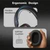 Portronics Muffs M6 Over Ear Wireless Bluetooth Headphone with Upto 40 Hours Playtime, Dual Pairing, 40mm Driver, HD Mic, Bluetooth 5.4V, Foldable Design, Type C Fast Charging (Black) - Image 3